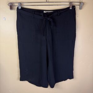 Blunauta Womens Black Silk Bermuda Dress Shorts Size EU46 US 14 Dressy Career